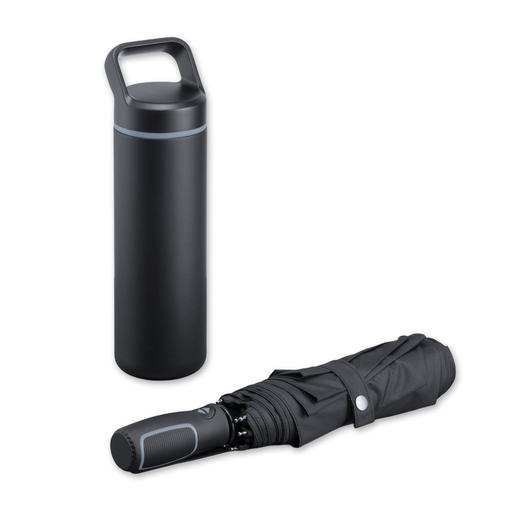 Outdoor Set: steel water bottle 650 ml & automatic umbrella
