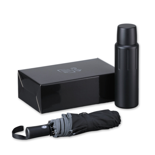 [HTN02-BL/US40-BL] Scandic Set III: vacuum thermos 750 ml & automatic umbrella