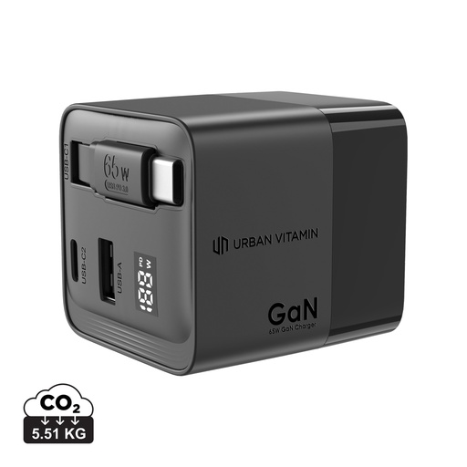 [P301.2701] Urban Vitamin Mendocino 65W GaN charger retractable cable