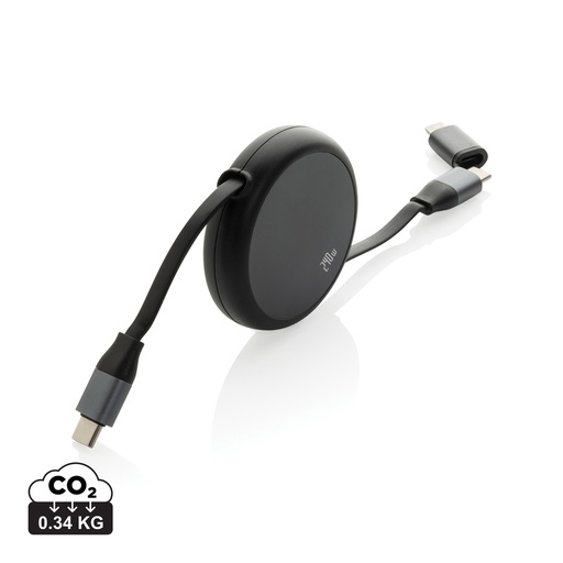 [P302.7701] Terra RCS recycled aluminium retractable 240W 2-in-1 cable