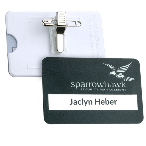 [SRB7S] Matt Finish Reusable Name Badge 76mm x 51mm 12mm Window