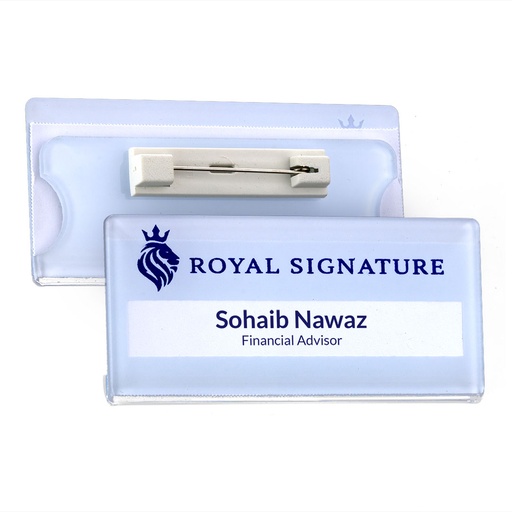 [ACRW2] Clear Acrylic Reusable Badge 66 x 33mm 11mm Window
