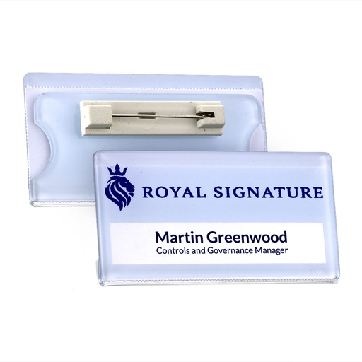 [ACRW3] Clear Acrylic Reusable Badge 74 x 33mm 11mm Window