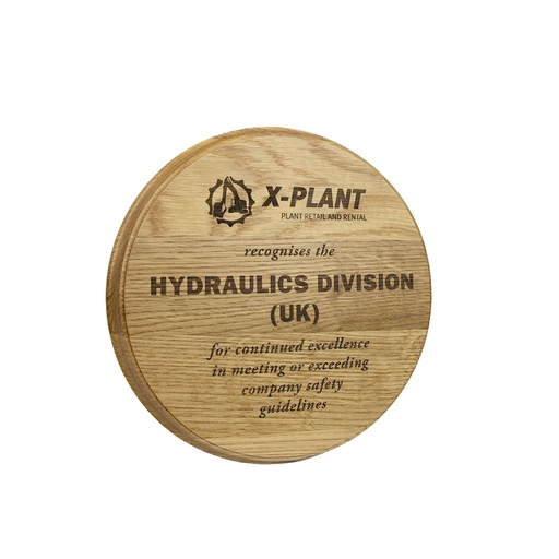[WDPW6x6R-OAKWITHOILED] Real Wood Round Plaque 6 x 6ins