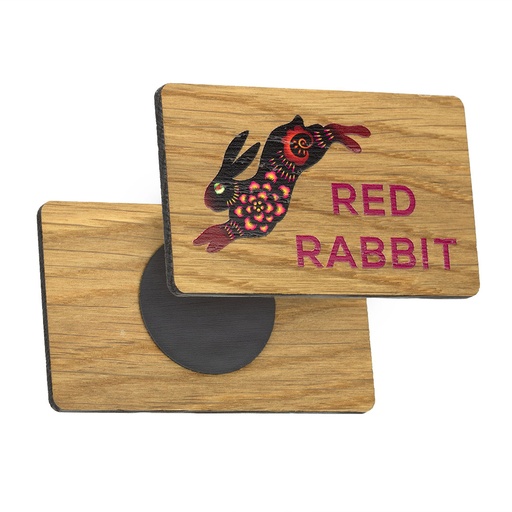 [WDF1] Oak Fridge Magnet 73mm x 44mm Oblong