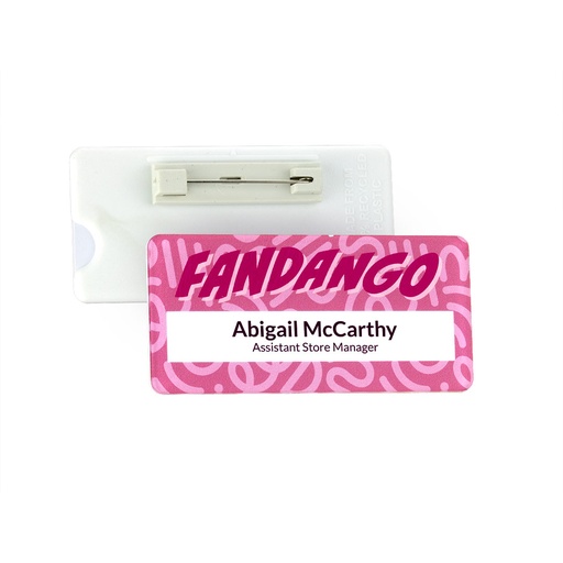 [ACB2] Gloss Finish Reusable Name Badge 73mm x 35mm With 11mm Window