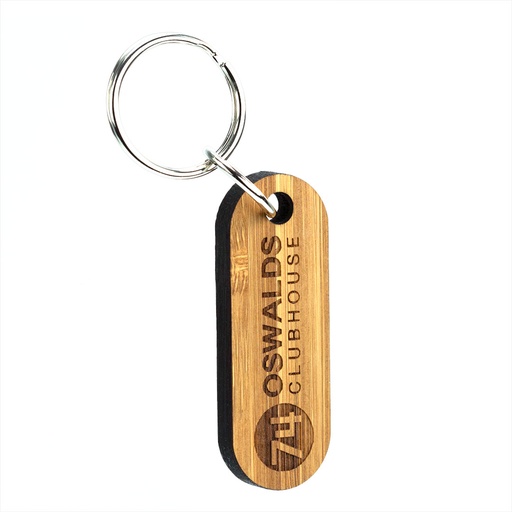 [BMB-K1B] Single Side Engraved Bespoke Shaped Bamboo Keyring