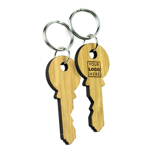 [BMB-K2B] Double Side Engraved Bespoke Shaped Bamboo Keyring