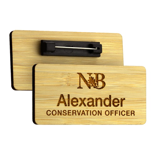 [BMB-NB2-BAMBOO] Bamboo Name Badge 73mm x 35mm