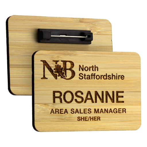 [BMB-NB7-BAMBOO] Bamboo Name Badge 76mm x 51mm