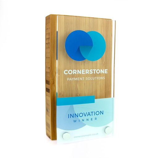 [BMB-A30A-3-5] Bamboo Oblong Award 95mm x 175mm With Acrylic Front