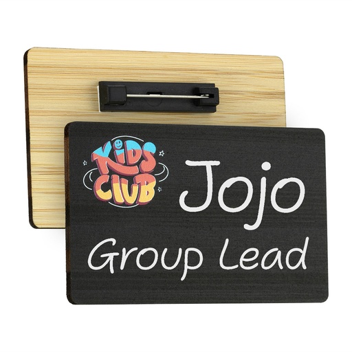 [BMB-BNB4-BAMBOO] Blackboard Bamboo Reusable Name Badge 86mm x 54mm