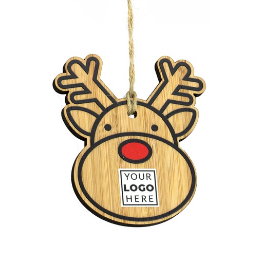 [BMB-CTO-SB8-BAMBOO] Bamboo Shaped Bauble - Rudolph