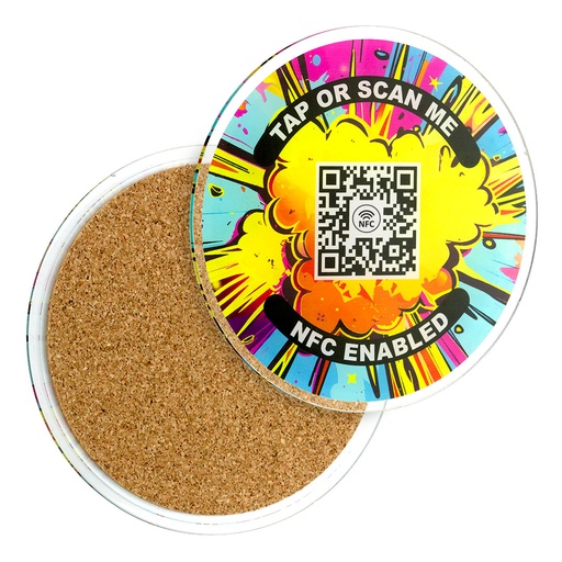 [RE-ACRC-RO-NFC] Recycled Acrylic NFC Coaster Round