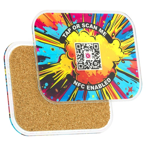 [RE-ACRC-O-M-NFC] Recycled Acrylic NFC Coaster Oblong Medium