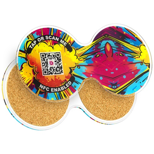 [RE-ACRC-D-NFC] Recycled Acrylic NFC Double Coaster