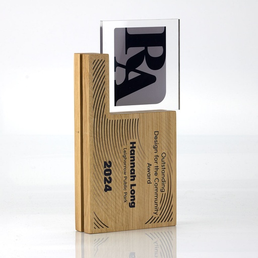 [ALA-HS-OAK] Oak Layered Acrylic Hovering Square Award