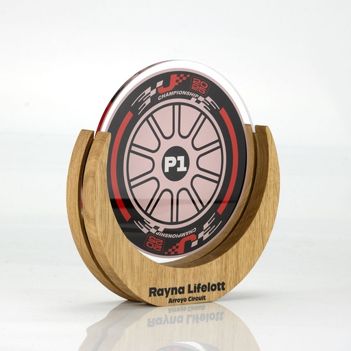[ALA-RC-OAK] Oak Layered Acrylic Rising Cresent Award
