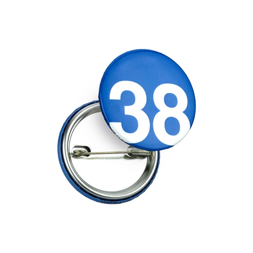 [AM-BB38A] 38mm All Metal Button Badge - Pin Aligned Horizontally to Artwork