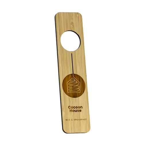 [BMBDH2-1-DP-BAMBOO] Bamboo Oblong Door Hanger - Single Sided
