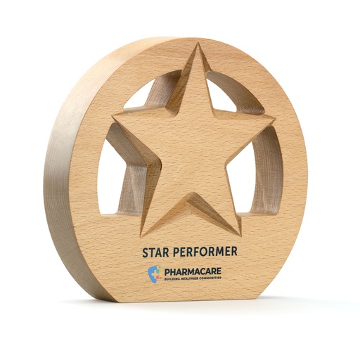 [WDCOA3-S-BEECH] Beech Star Cut Out Award 180mm x 160mm