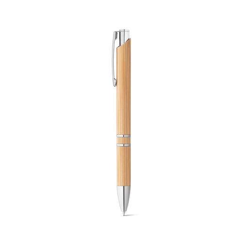 [81011-160] BETA BAMBOO. Bamboo ball pen with clip and metal trim