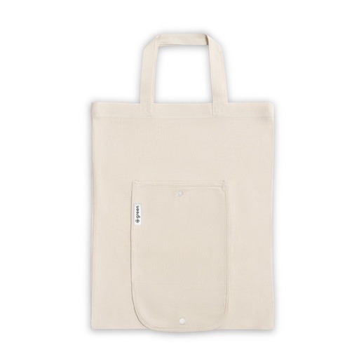 [92332-150] BEIRUT. Foldable bag in cotton (50%), recycled cotton (30%) and polyester (20% rPET) (140 g/m²)