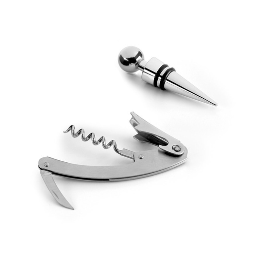 [94191-127] BARREL. Zinc and stainless steel wine set