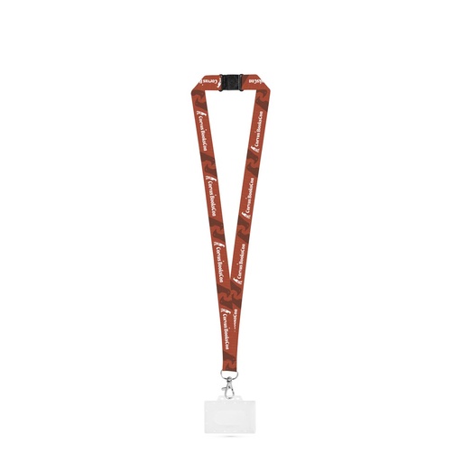 [94430-301] BARNSLEY. SET Lanyard SUBLIMATION Long II (20 mm) in recycled polyester (100% rPET) with Hook Trigger Snap 20 mm safety lock and rigid ID badge / card holder 91 x 68 mm