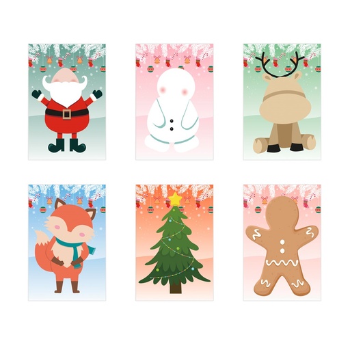 [98154-106] GLIMN. Set of six sheets with Christmas figures and 3 sheets of stickers