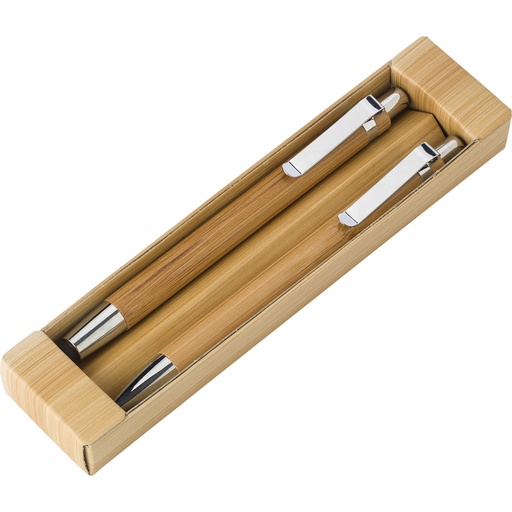 [7974-011] Bamboo pen & pencil set