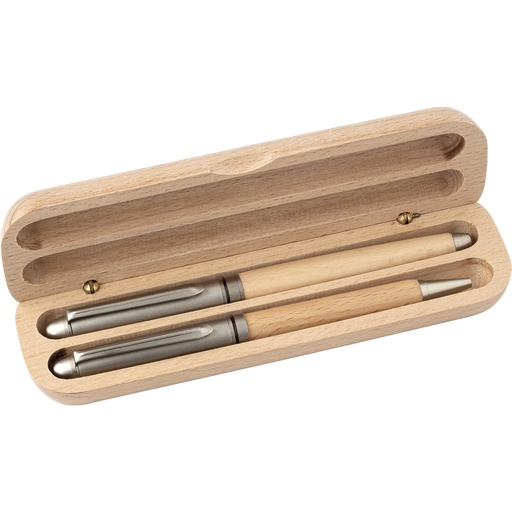 [9156-011] Beech wood writing set