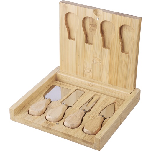 [1267539-011] Bamboo cheese board set (5pc)
