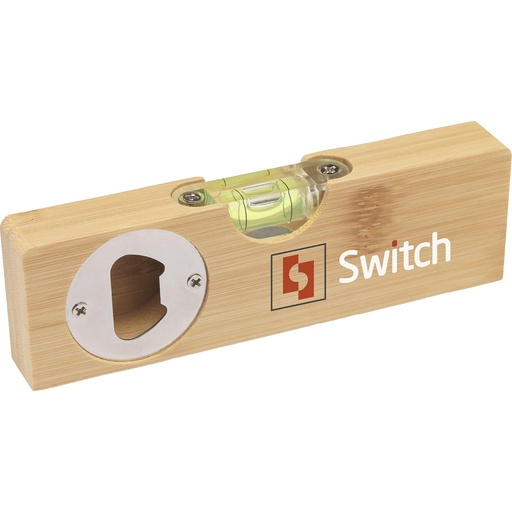 [261553-945] Bamboo bottle opener & spirit level