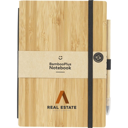[263891-823] Bamboo notebook with inkless pen (approx A5)