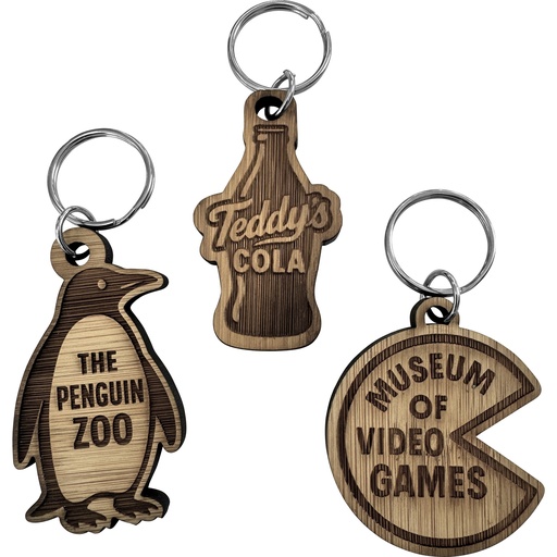[Y320400-011] Bamboo keyring (Bespoke shape)