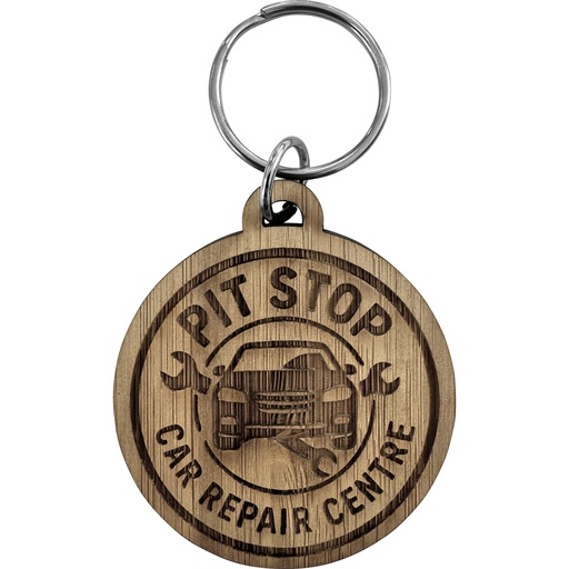 [Y320401-011] Bamboo keyring (Round)