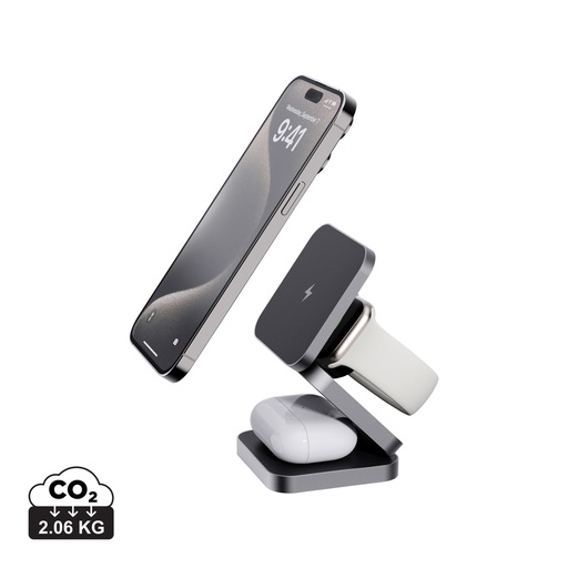 [P308.6402] Terra RCS recycled aluminum foldable 3 in 1 15W charger
