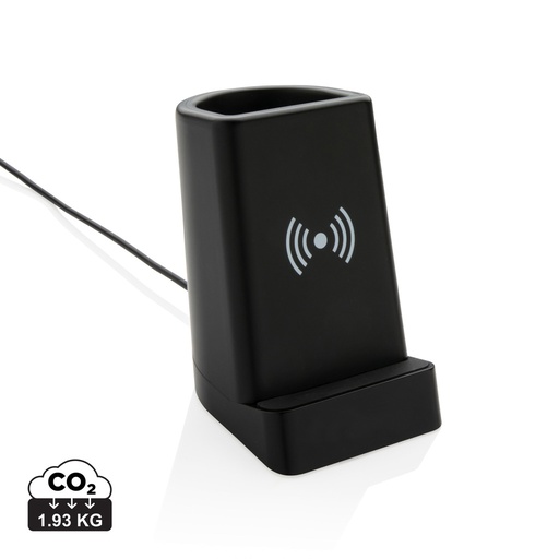 [P308.791] Light up logo 5W wireless charging pen holder