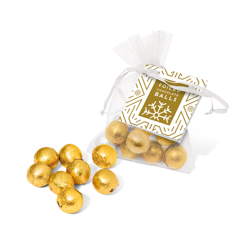 [103488] Organza Bag - Solid Chocolate Balls