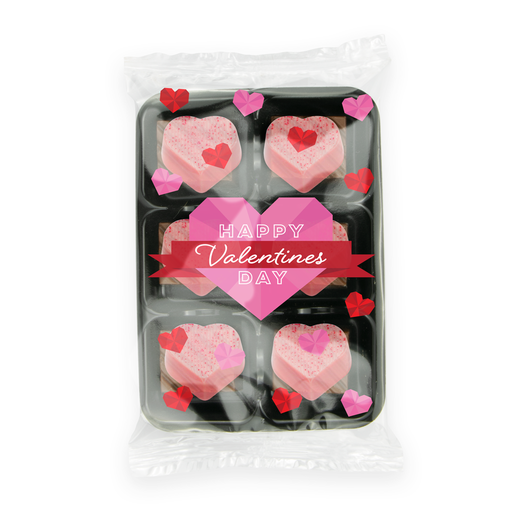[106421] Valentines - Flow Wrapped Tray - Raspberry Heart - Chocolate Truffles